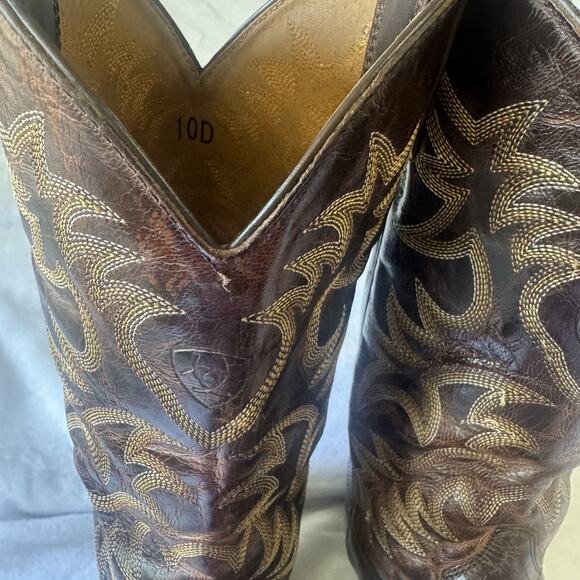 Ariat Brown Leather Cowboy Men’s Heritage Western Boots Medium Round Toe Sz 10D main image 12